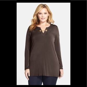 MK Michael Kors Grommet Detail Matte Jersey Tunic